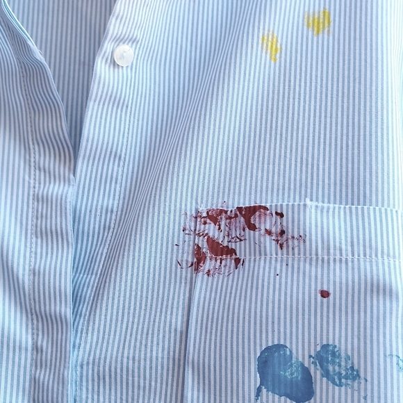 Zara Striped Distructex Painters Shirt - Picture 4 of 13